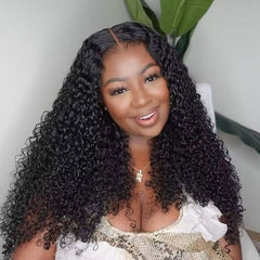 TT Hair 4X4 Pre-Cut Lace Closure Wig Kinky Curly Human Hair Glueless Closure Wigs With Baby Hair