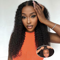 TTHair Kinky Curly 5x5 Pre Cut Glueless Wigs Transparent Lace Closure Wig Ready To Wear Curly Wig