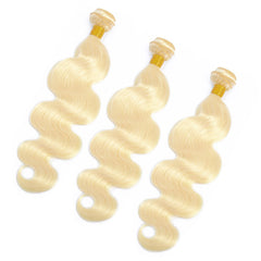 TT Hair 613 Blonde Hair Body Wave 4 Bundles Remy Human Hair Weaves Bleach Blonde Color