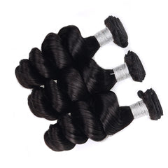 TT Hair Brazilian Remy Human Hair Loose Wave Bundles Natural Color 4 Bundles