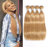 TT Hair Color 27 Honey Blonde Silky Straight Bundles 4PCS Straight Hair Weave Remy Human Hair Extensions