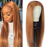 TT Hair Medium Auburn Straight Lace Front Wigs With Baby Hair Color 30 Human Hair 13x4 Lace Frontal Wigs