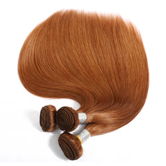 TT Hair Medium Auburn Color Straight Brazilian Hair 4 Bundles Remy Human Hair Extensions