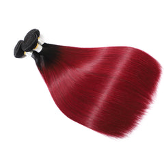 TT Hair Ombre Color Dartk Roots 1B/99J Red Burgundy Human Hair Bundles Brazilian Straight Hair 3 Bundles