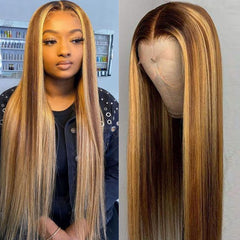 TT Hair Balayage Color 13x4 Straight Highlight Lace Front Wigs Remy hair Human Hair Wigs