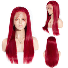 TT Hair Red Color Straight Lace Front Human Hair Wigs Remy Hair 13X4 Lace Front Wig
