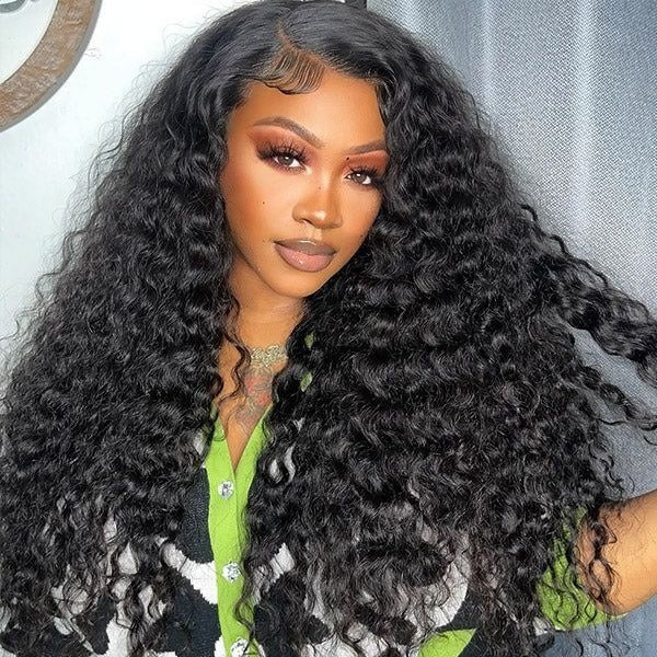 TT Hair 100% Brazilian Human Hair 13x4 Lace Frontal Wig Deep Wave 10-30 Inch Free Shipping