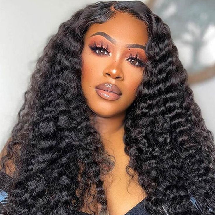 TT Hair 100% Brazilian Human Hair 13x4 Lace Frontal Wig Deep Wave 10-30 Inch Free Shipping