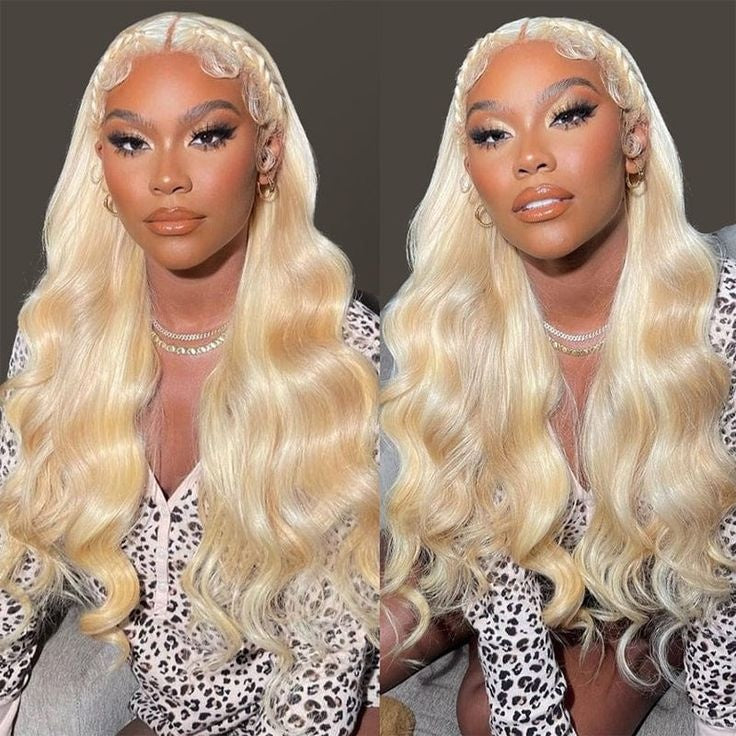 TT Hair Brazilian Body Wave 13x4 Transparent 613 Lace Front Human Hair Wigs 613 Blonde Lace Frontal Wig