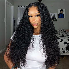 TT Hair U Part Glueless Wigs Brazilian Curly Human Hair Wigs Natural Color No Lace No Gel