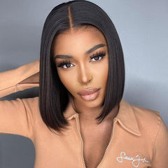 TT Hair Blunt Cut Bob Wig Straight 4X4 Pre-Cut Lace Closure Bob Wigs Brazilian Remy Human Hair Wigs With Baby Hair