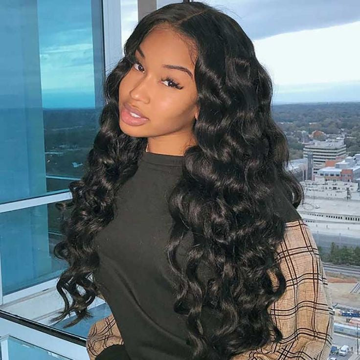 TT Hair Loose Wave 4X4 Pre-Cut Closure Wig Transparent Lace Human Hair Wigs With Baby Hair