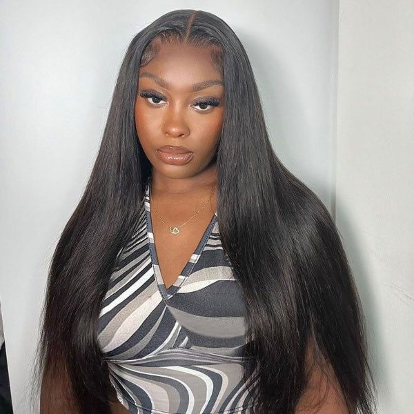 TT Hair 100% Human Hair Straight Lace Front Wig Transparent 13X4 Lace Frontal Wigs