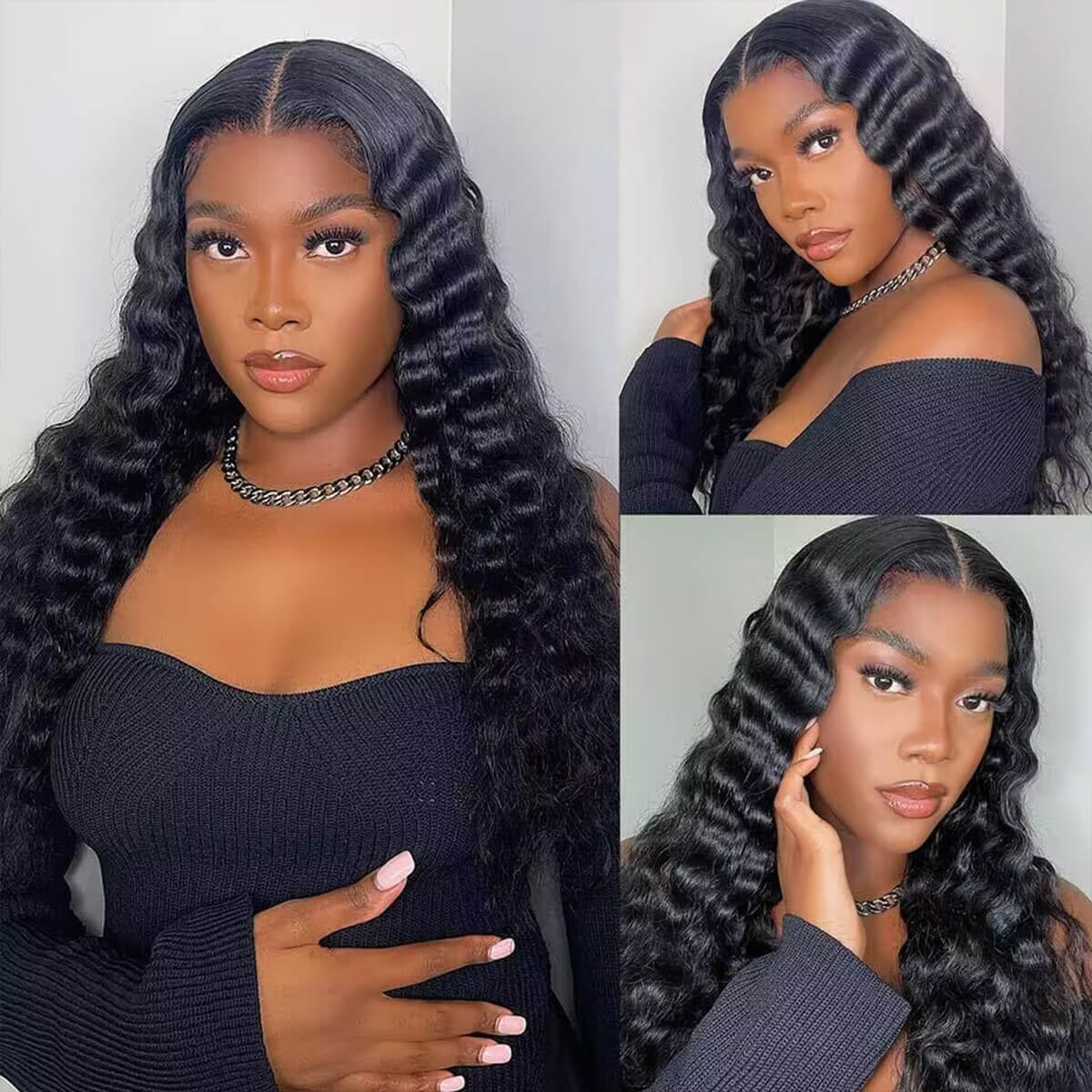 TTHair 5x5 Glueless Lace Wigs Loose Deep Wave Lace Closure Wig Human Hair Ready to Wear Wig