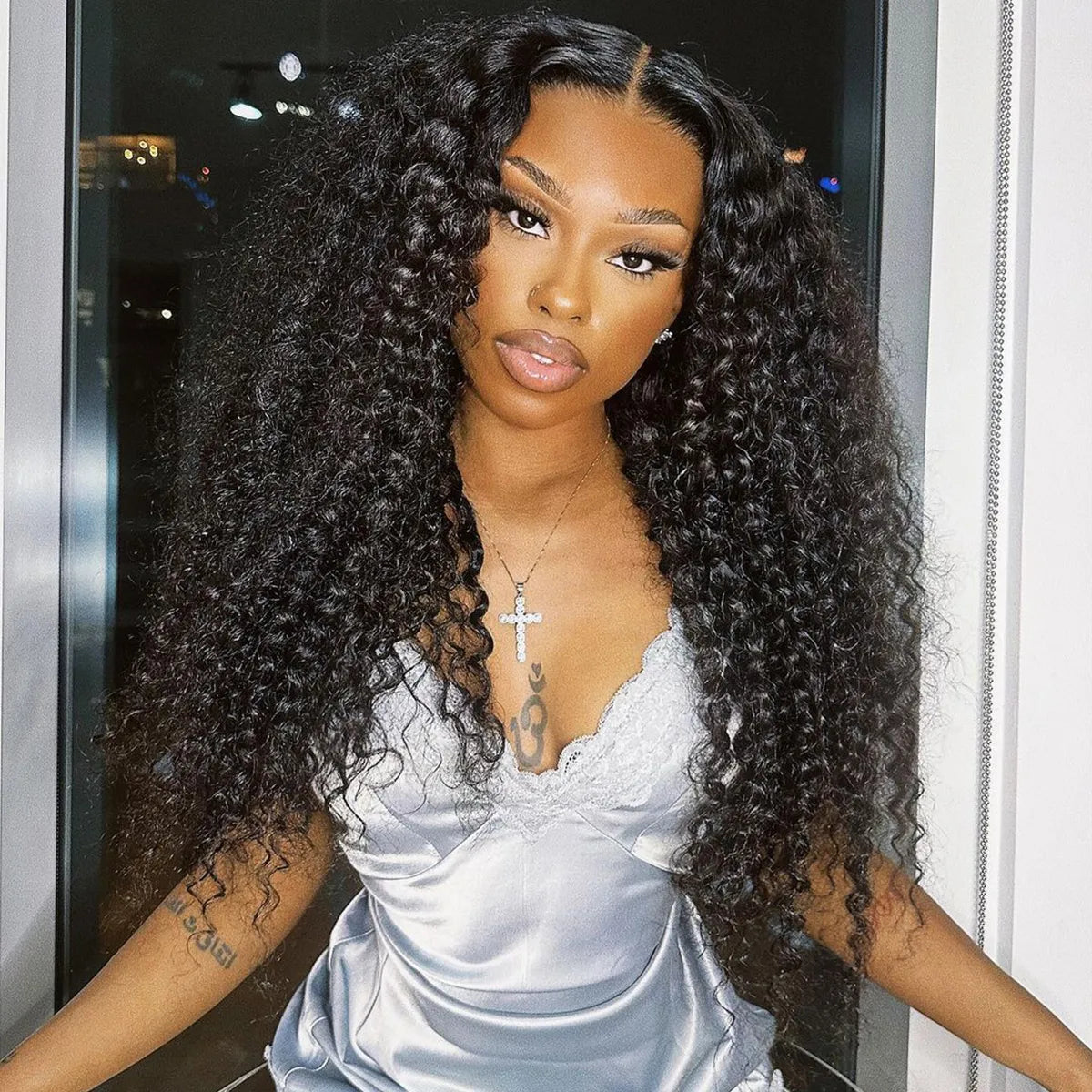 TTHair Kinky Curly 5x5 Pre Cut Glueless Wigs Transparent Lace Closure Wig Ready To Wear Curly Wig