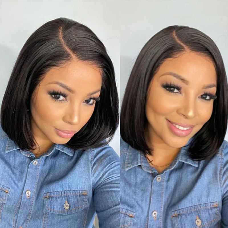 TT Hair Natural Straight Bob Human Hair Wigs 13x5x1 L Part Wigs for Women