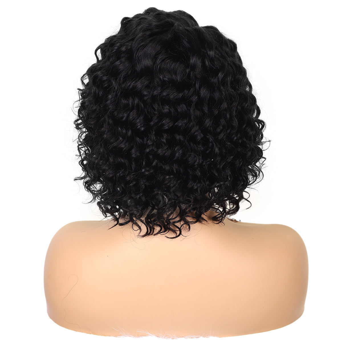 TT Hair Short Water Curly Bob Wigs Natural Black L Part 13x5x1 Lace Front Wigs for Women