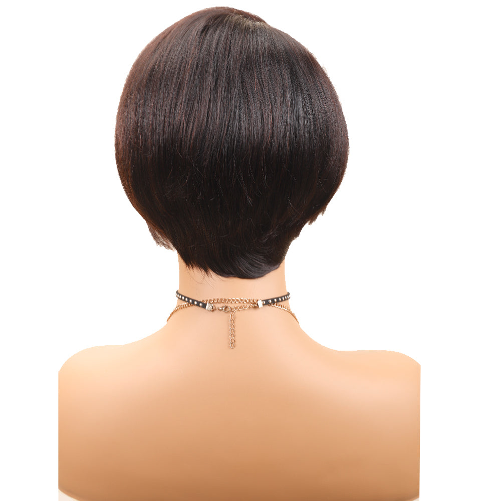 TT Hair Straight Pixie Cut Wigs Natural Black Short Hair 13x4x1 L Part Lace Wigs for Women