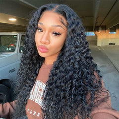 TT Hair Water Wave Lace Front Human Hair Wigs Natutal Color Wet And Wavy 13X4 Lace Frontal Wigs