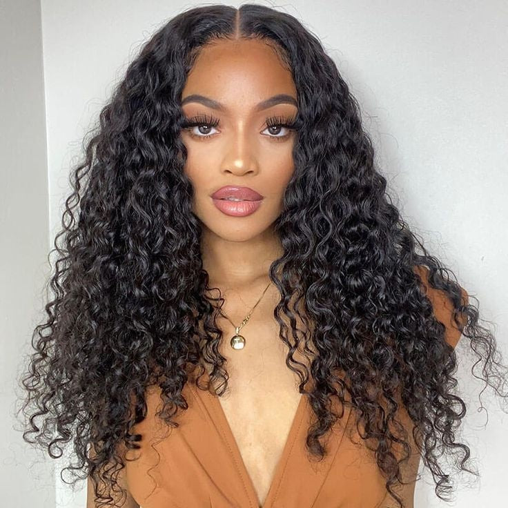 TT Hair Water Wave Pre-Cut Lace Closure Wigs Glueless Transparent Lace 4x4 Closure Wigs