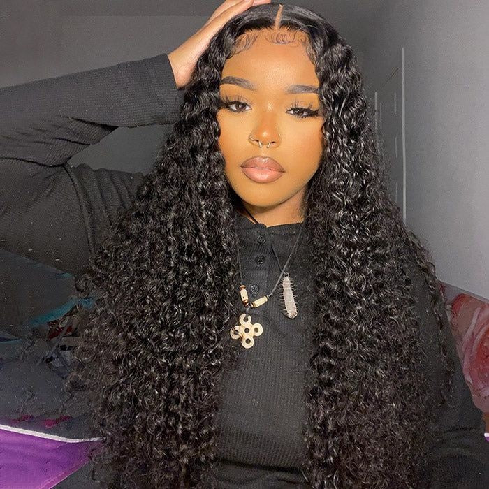 TT Hair 4X4 Pre-Cut Lace Closure Wig Kinky Curly Human Hair Glueless Closure Wigs With Baby Hair