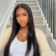TT Hair Straight 13*6*1 T part Transparent Lace Front Human Hair Wigs Natural Color Wigs