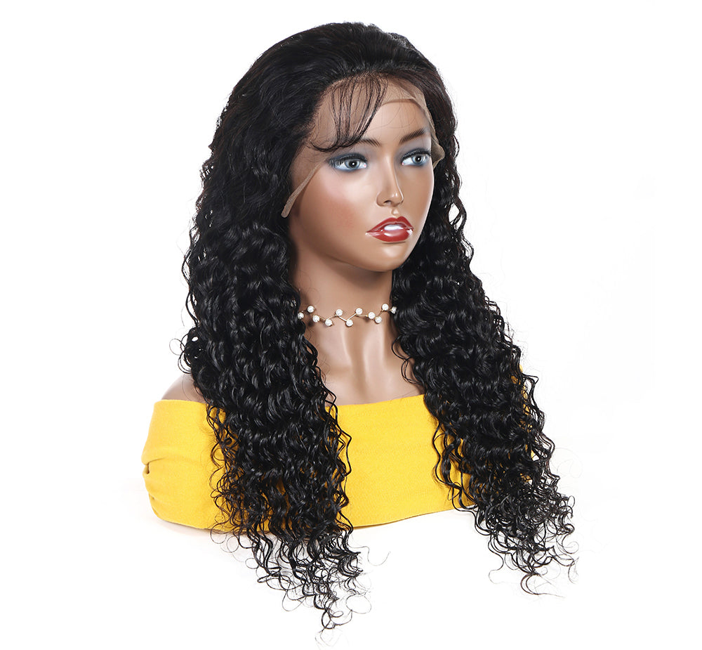 TT Hair 100% Brazilian Human Hair 13x4 Lace Frontal Wig Deep Wave 10-30 Inch Free Shipping