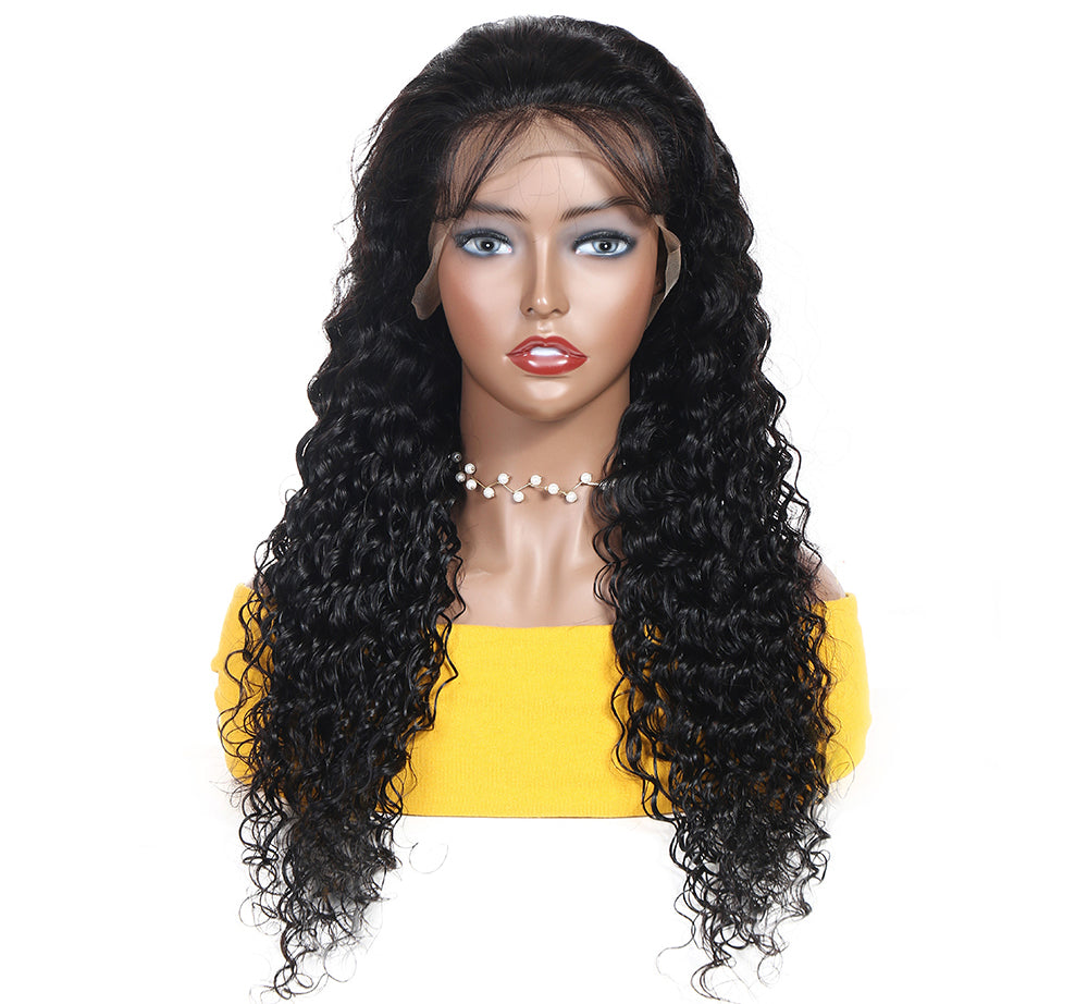 TT Hair 100% Brazilian Human Hair 13x4 Lace Frontal Wig Deep Wave 10-30 Inch Free Shipping