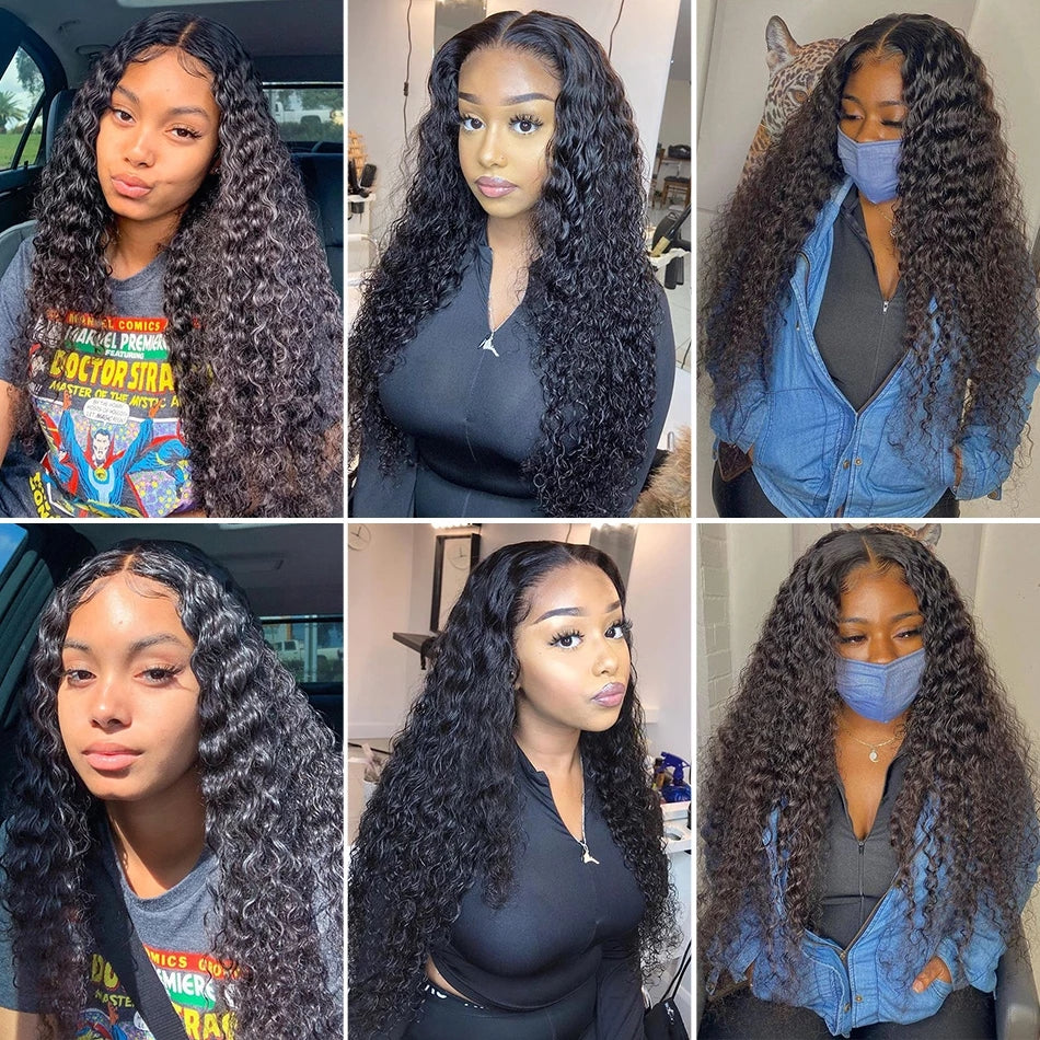 TT Hair 100% Remy Human Hair Deep Wave 4 Bundles With 4X4 Lace Closure