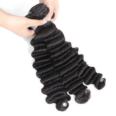 TT Hair 3PCS Loose Deep Wave Bundles With Closure Remy Human Hair 4X4 Swiss Lace Closure