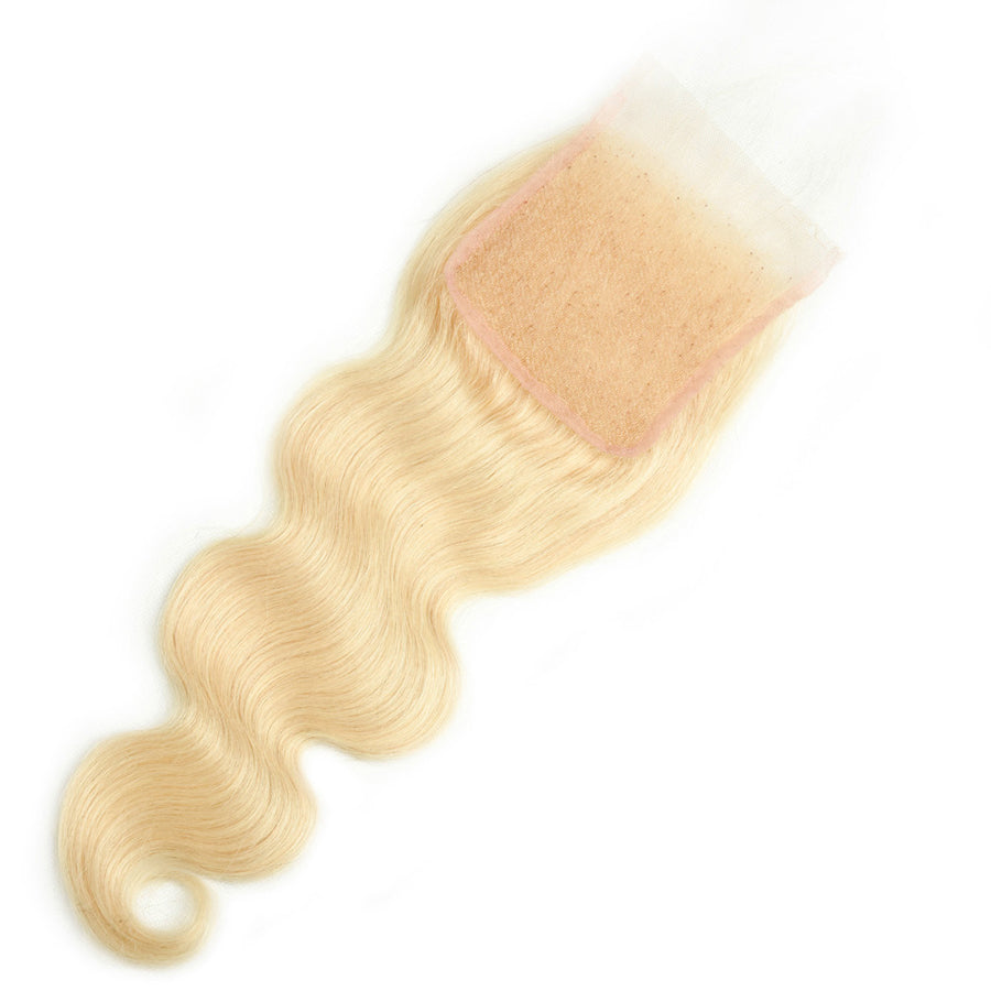 TT Hair 613 Blonde Hair Bundles With Closure Remy Hair Body Wave 4 Bundles With 4X4 Lace Closure