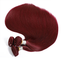TT Hair 99J Color Hair Bundles 3PCS Straight Hair Burgundy Human Hair Weave Bundles