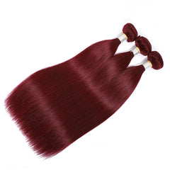 TT Hair 99J Color Hair Bundles 3PCS Straight Hair Burgundy Human Hair Weave Bundles