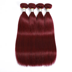 TT Hair 99J Hair Bundles Brazilian Remy Hair Straight Hair Dark Wine 4 Bundle Deals