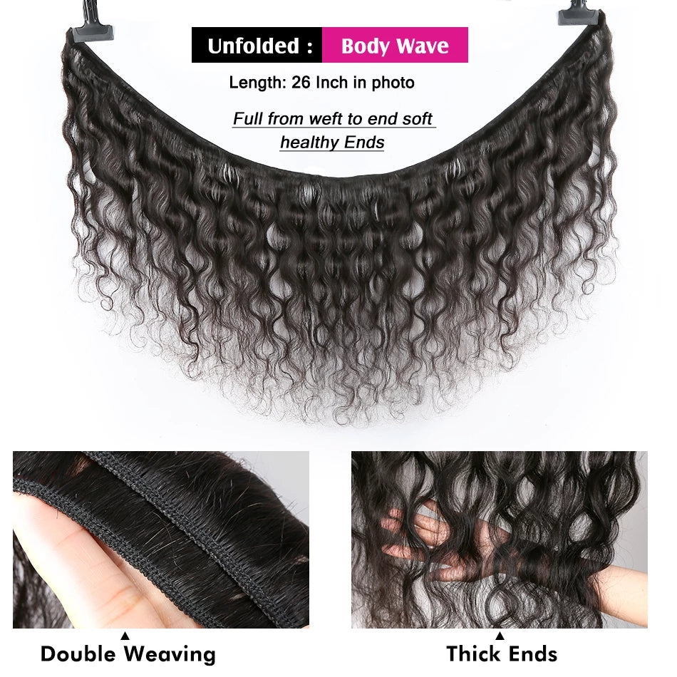 TT Hair Body Wave Brazilian Remy Hair 3Pcs Bundles 100% Human Hair Weaves