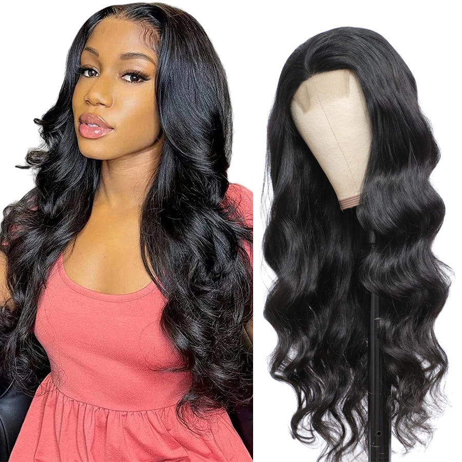 TT Hair Body Wave Closure Wigs With Baby Hair Wavy Glueless 4X4 Pre-Cut Lace Closure Wigs Natural Hairline