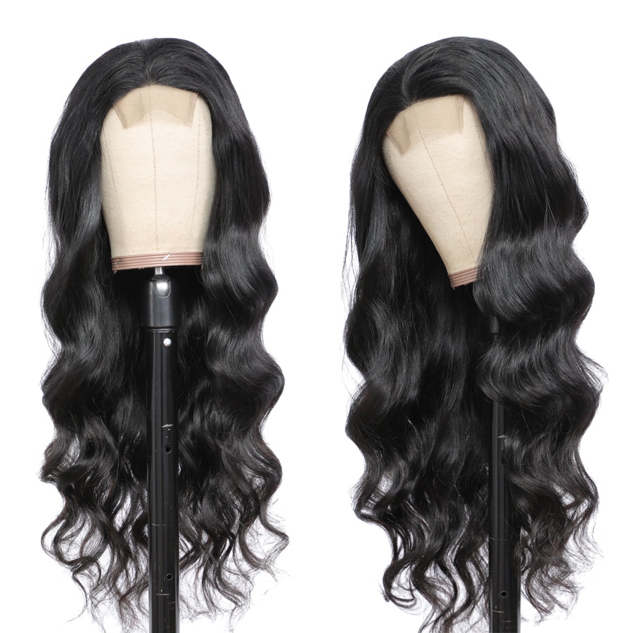 TT Hair Body Wave Closure Wigs With Baby Hair Wavy Glueless 4X4 Pre-Cut Lace Closure Wigs Natural Hairline