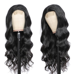 TT Hair Body Wave Closure Wigs With Baby Hair Wavy Glueless 4X4 Pre-Cut Lace Closure Wigs Natural Hairline