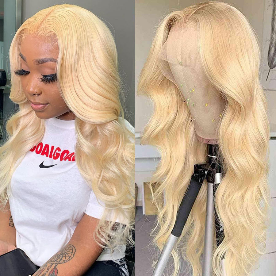 TT Hair Brazilian Body Wave 13x4 Transparent 613 Lace Front Human Hair Wigs 613 Blonde Lace Frontal Wig