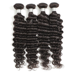 TT Hair Brazilian Deep Wave Hair 4 Bundles Virgin Remy Human Hair Weaves 10-30Inch