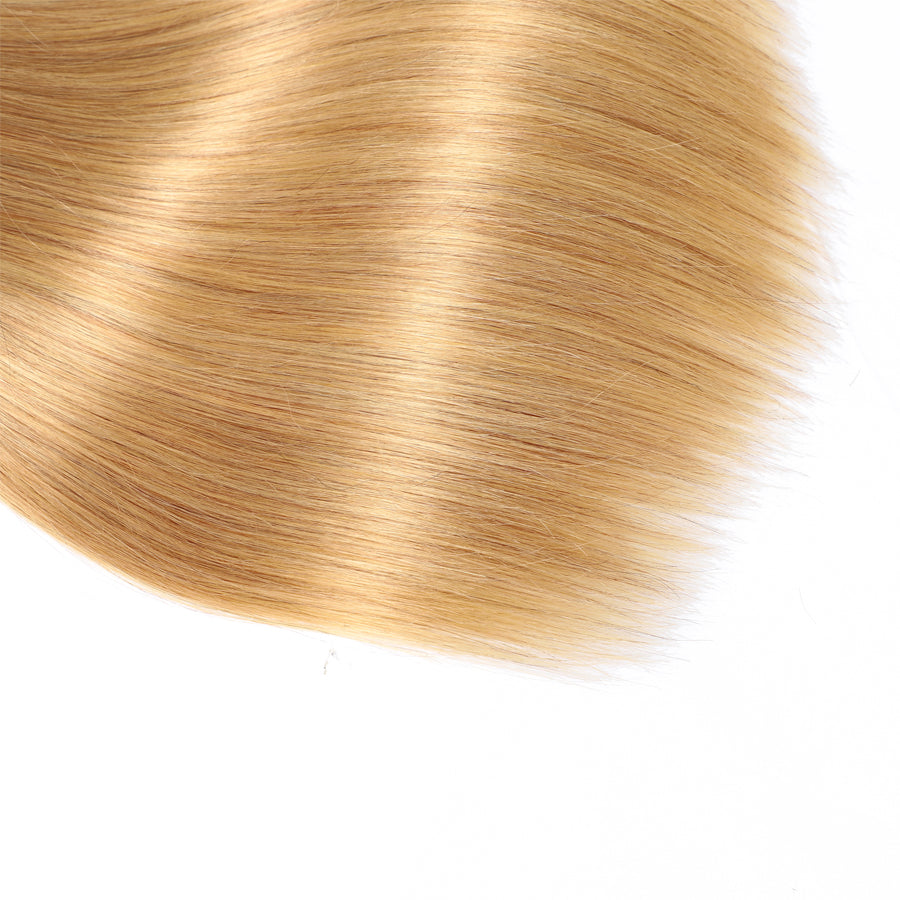 TT Hair Brazilian Straight Human Hair Weaving 3 Pcs Color 27 Honey Blonde Remy Hair Bundles Double Wefts