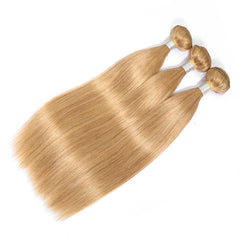 TT Hair Brazilian Straight Human Hair Weaving 3 Pcs Color 27 Honey Blonde Remy Hair Bundles Double Wefts