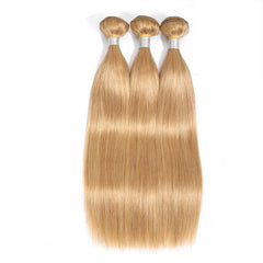 TT Hair Brazilian Straight Human Hair Weaving 3 Pcs Color 27 Honey Blonde Remy Hair Bundles Double Wefts