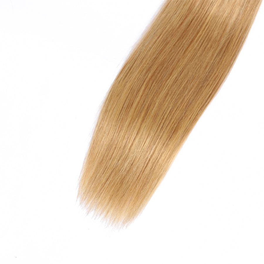 TT Hair Color 27 Honey Blonde Silky Straight Bundles 4PCS Straight Hair Weave Remy Human Hair Extensions