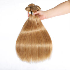 TT Hair Color 27 Honey Blonde Silky Straight Bundles 4PCS Straight Hair Weave Remy Human Hair Extensions