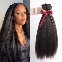 TT Hair Kinky Straight Hair Bundles Coarse Yaki Straight Virgin Human Hair Weaves 4PCS