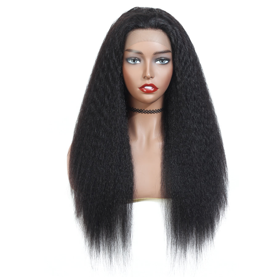 TT Hair Kinky Straight Lace Front Wigs Human Hair 13X4 Lace Frontal Wig Natural Hair line 10-30 Inch