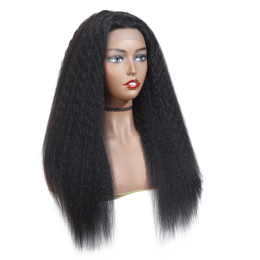 TT Hair Kinky Straight Lace Front Wigs Human Hair 13X4 Lace Frontal Wig Natural Hair line 10-30 Inch