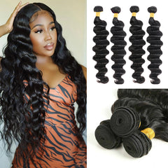 TT Hair Loose Deep Wave Hair Bundles Remy Human Hair Double Weft 4 Bundles Deals