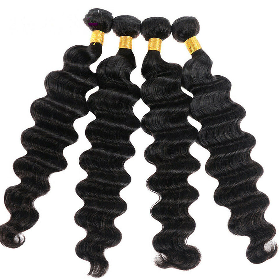 TT Hair Loose Deep Wave Hair Bundles Remy Human Hair Double Weft 4 Bundles Deals